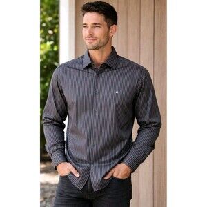 Nordstrom Men's Stripe Button Down Shirt Organic Blend Classic Fit Sz S